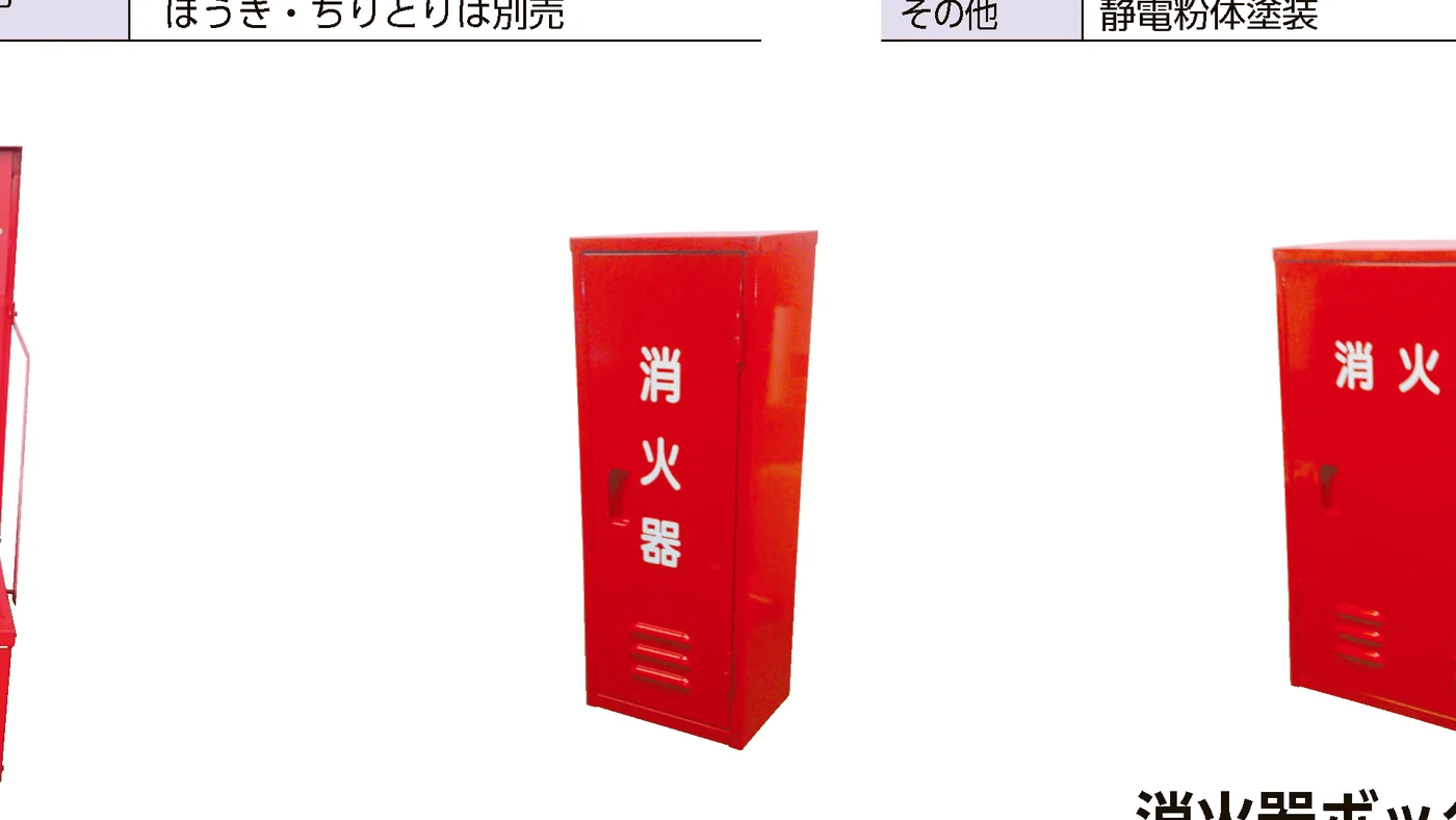 現場に設置された消火器・消火器ボックスなどの環境整備・防災用品